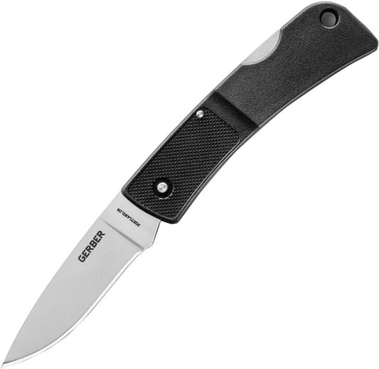 Gerber LST Lockback Black Knife, 2.5″ Drop Point Blade, Lightweight EDC – Made in USA (G46009N)