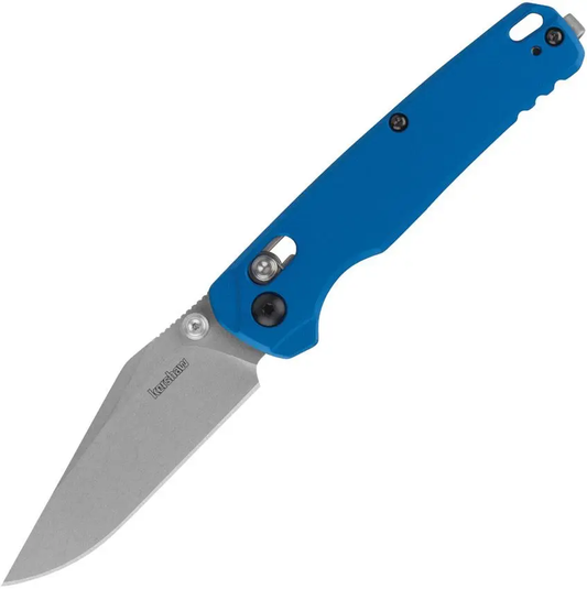 Kershaw Bel Air Blue Aluminum, 3.0 inch Clip Point Blade, DuraLock Manual, Made in USA (6106BLU)