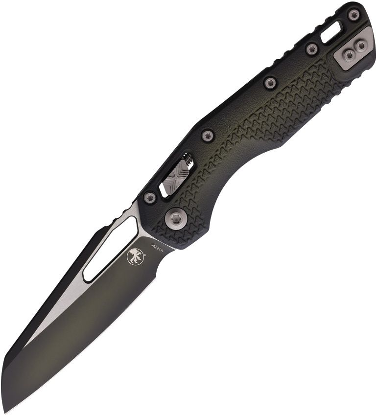 Microtech MSI Ram-Lok Tri-Grip Green Knife, 3.75″ Sheepsfoot M390MK Blade, Polymer Faded Bazooka – Made in USA (MCT210T-1PMFBO)